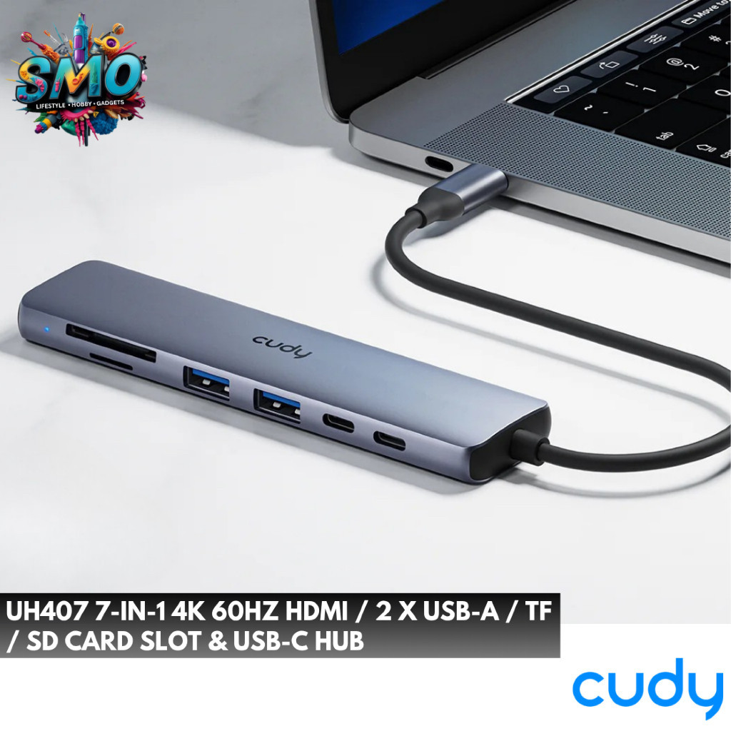 Cudy USBC HUB UH407 7-in-1 4K 60Hz HDMI / 2 x USB-A / TF / SD Card Slot & USB-C Hub