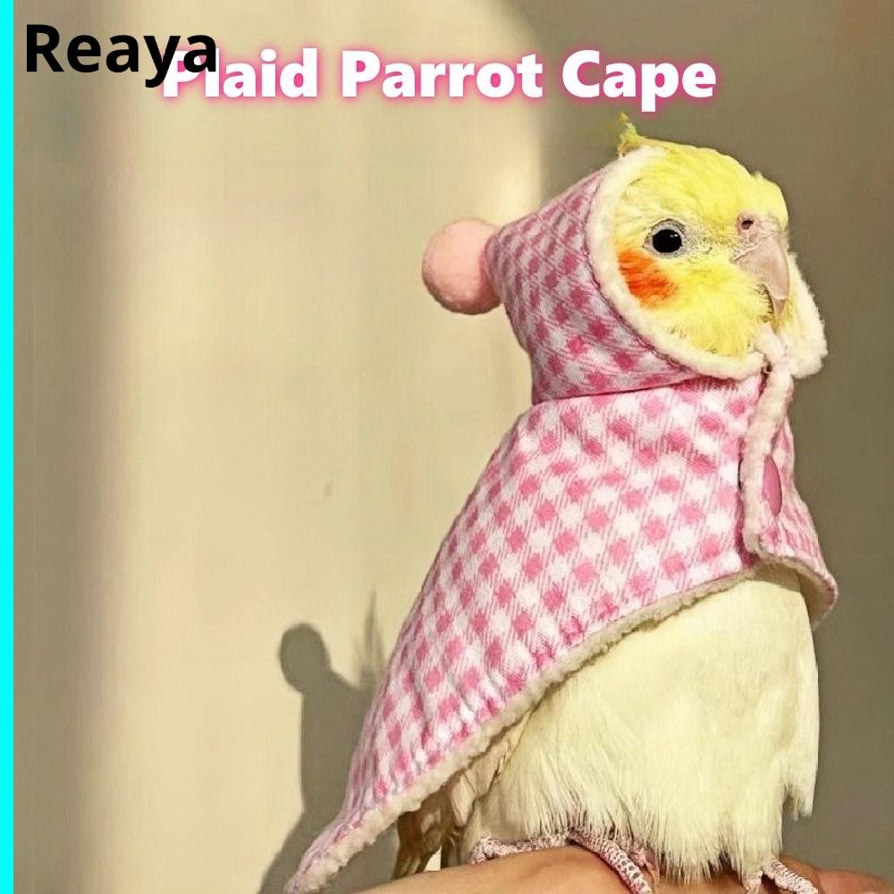 REAYA เสื้อคลุมนกแก้วสัตว์เลี้ยง, ฤดูหนาวสีชมพูสีฟ้าสีเหลืองนกเสื้อ, เที่ยวบิน-การพิสูจน์ หนาอบอุ่นลายสก๊อตนกแก้วเสื้อผ้าอุปกรณ์สัตว์เลี้ยง