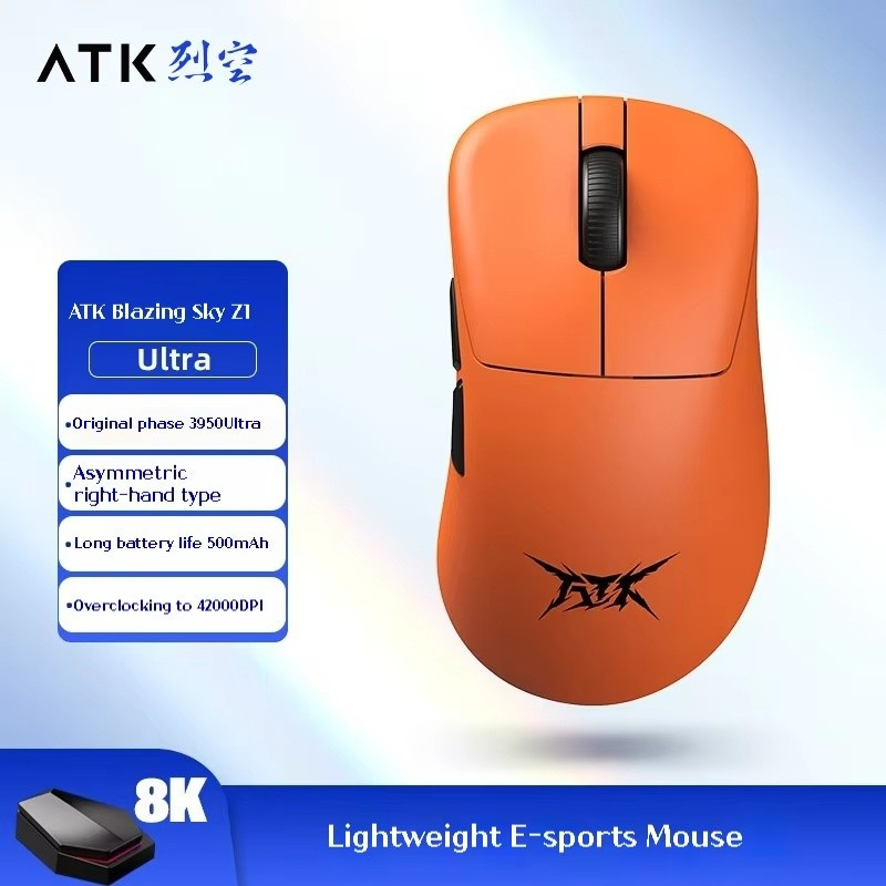 ATK Z1 Pro Max Ultra Wireless Gaming Mouse ที่กําหนดเอง PAW3950 Ultra สมาร์ทความเร็วไร้สาย 8k Pollin