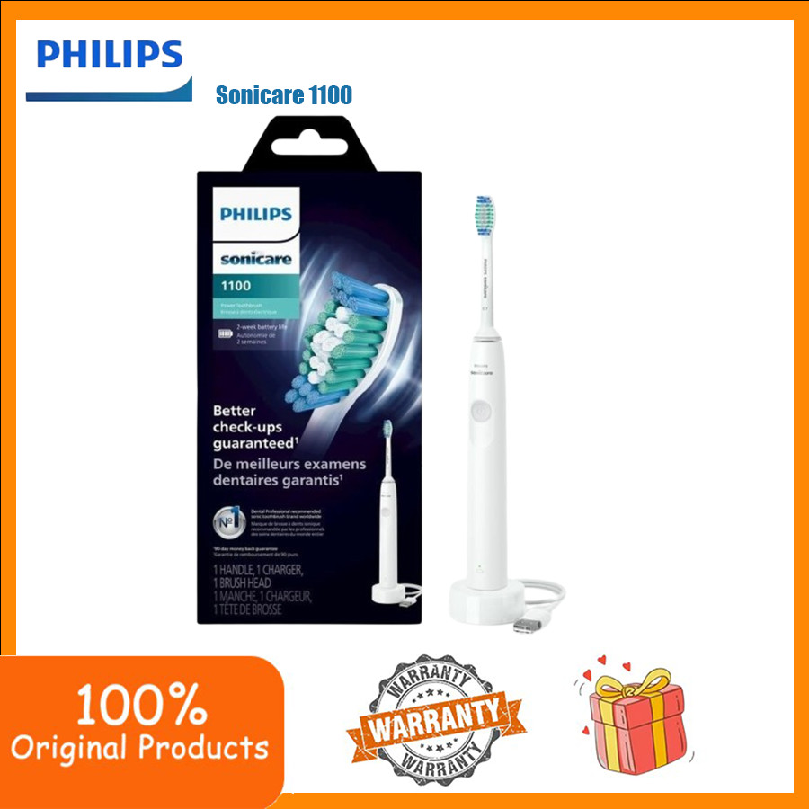 Philips Sonicare 1100 Power Toothbrush, Rechargeable Electric Toothbrush, White Grey HX3641/02 Daily