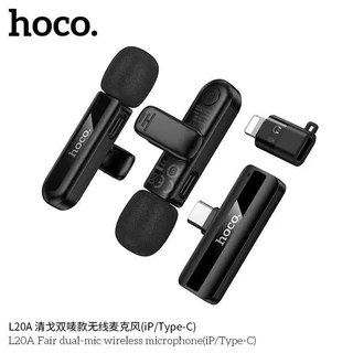 HOCO L20 Series ไมค์ไร้สาย 3in1 ตัดเสียงรบกวน iOS / TC / 3.5mm ไมค์ไลฟ์สด ไมค์อัดเสียง สำหรับสมาร์ทโฟน [VD] hc6