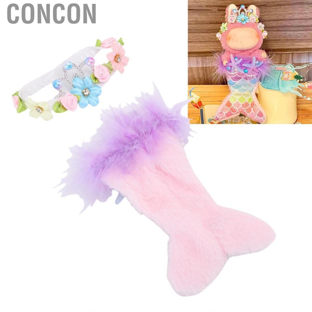 Concon 17 ซม. ตุ๊กตาเสื้อผ้าชุดฤดูร้อนนางเงือกชุดแต่งกายสไตล์และหางน่ารักสำหรับอุปกรณ์เสริม