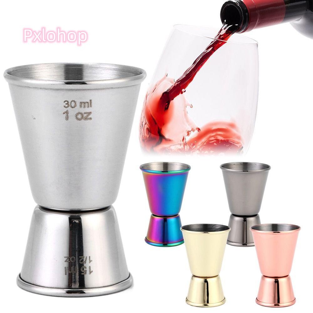 PLOHOP วัด Jigger, 1/2-1oz เครื่องปั่นค็อกเทลสไตล์ญี่ปุ่น, 304 สแตนเลส Dual Shot วัดถ้วยดื่ม