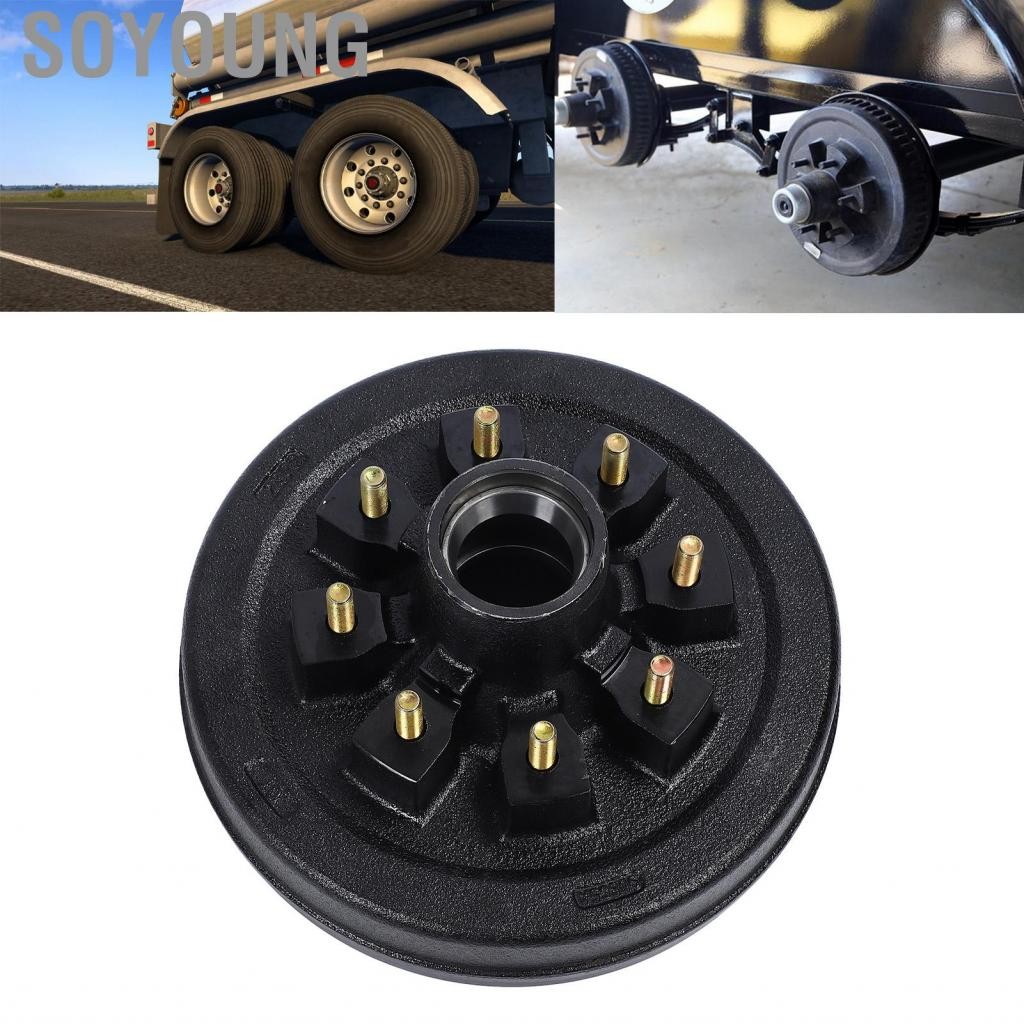 Soyoung Soyoung-th Trailer Trailer Brake Drum 8 ใน 6.5 นิ้ว 7000 ปอนด์ประกอบ 12 x 2 นิ้วติดตั้งโลหะต