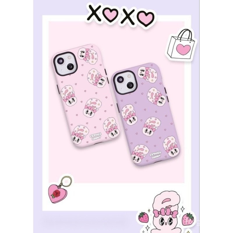 แฟชั่นการ์ตูนน่ารักสนุกกระต่ายเคสโทรศัพท์สวมใส่เหมาะสําหรับiPhone 16promax 15promax xsmax xr 14 13 12 11 pro max 14plus 13pro Shock-Resistant Two-In-Oneป้องกันกรณีFDB3 – โปรปัง