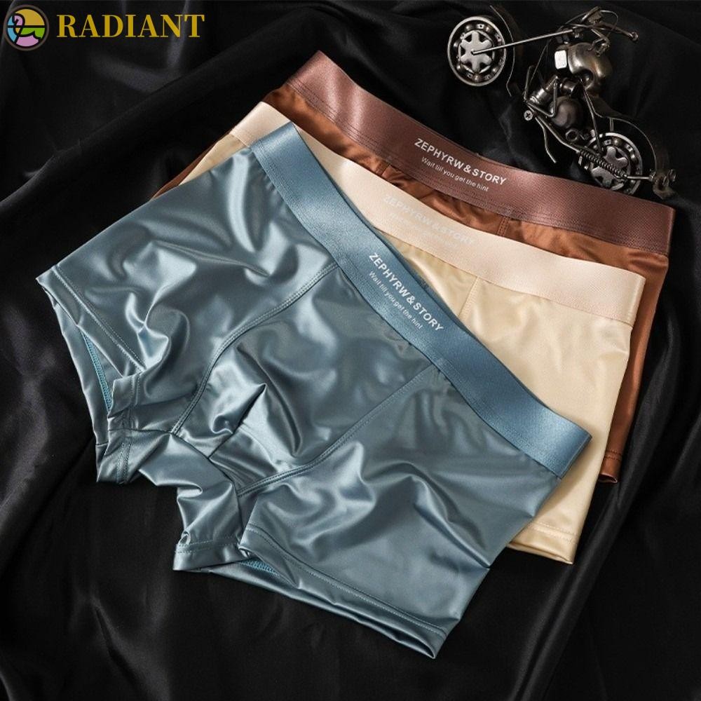 Radiantf ชุดชั้นในผู้ชาย 3 ชิ้น ผลิตจากผ้าไหมน้ำแข็ง breathable สวมใส่สบายสำหรับฤดูร้อน