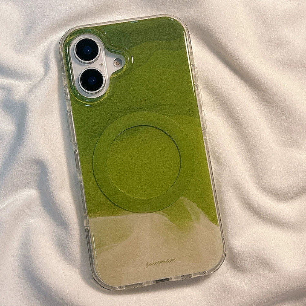 Ins Gradient สีเขียว Matcha Latte พับแม่เหล็กสําหรับ IPhone 16 Pro Max 16 16 Pro 15 Pro Max 14 Pro Max 13 กันกระแทก IMD หนาปกหลัง ราคา ถูกที่สุด ดีลบีเคเค แกลเลอรีภาพที่ 3