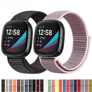 สายนาฬิกาไนลอนสําหรับ Fitbit Versa 3 4 Band Smart Watch Replacment Soft Breathable Sport Loop Belt Correa สร้อยข้อมือ Fitbit Sense 1 2 Band