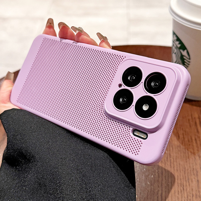 เคสโทรศัพท์สําหรับ Xiaomi 15 15s Pro 12 13 14 Pro 15 Ultra Mesh การกระจายความร้อนปลอกพร้อมเลนส์แก้วฝาครอบป้องกัน