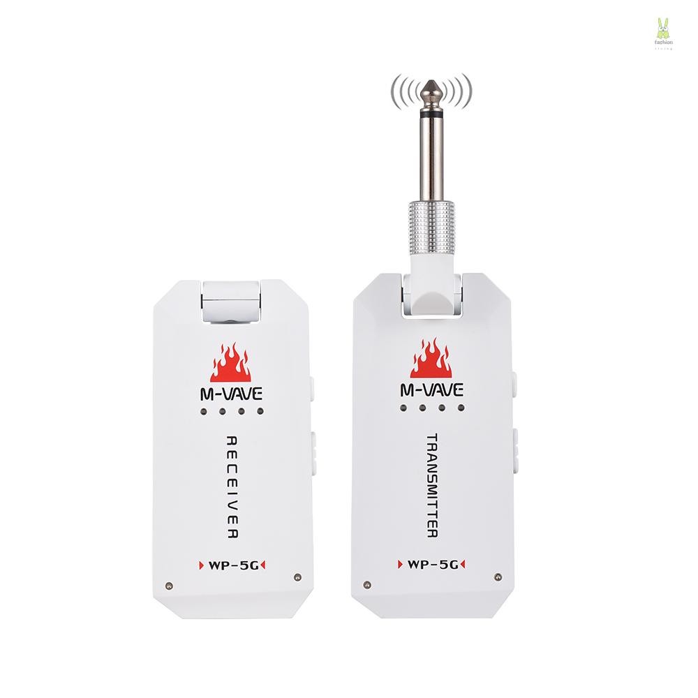 M-VAVE 5.8G ระบบกีตาร์ไร้สายชาร์จเครื่องส่งสัญญาณกีตาร์ชุด UHF สําหรับกีตาร์ไฟฟ้าเบสไฟฟ้าเครื่องมือล
