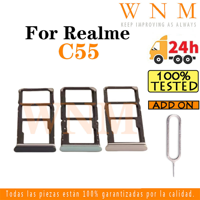 สําหรับ OPPO Realme C55 ถาดซิมการ์ดซิมการ์ดผู้ถือช่องใส่การ์ด Reader SD Slot อะแดปเตอร์เปลี่ยน Part