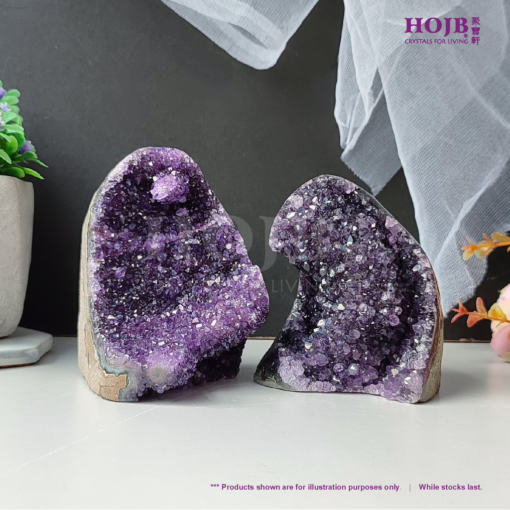 HOJB เกรดด้านบน Uruguya Amethyst 6AA แก้วคริสตัล Druze Stone 82-88 มม.สายสวนคริสตัลทุกวัน 6AA 风水财水果树