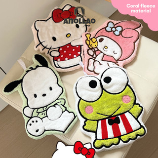การ์ตูน ผ้าเช็ดมือขนแกะปะการังน่ารักคิตตี้แมวหนา ดูดซับแห้งเ…