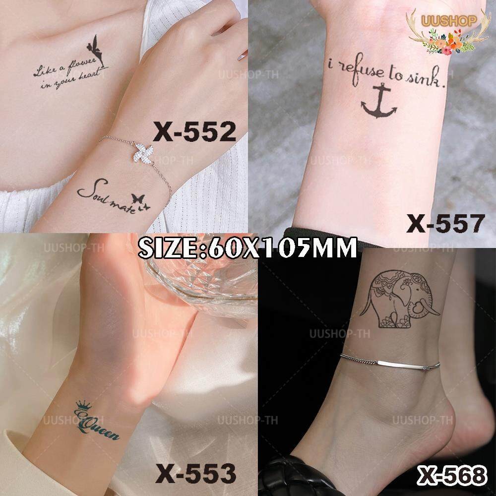 แทททูรอยสักกันน้ำ รอยสักง่ายๆ รอยสักแฟชั่น สติกเกอร์รอยสัก รอยสักตัวอักษรภาษาอังกฤษ KKMOLL ผิว บุรุษ