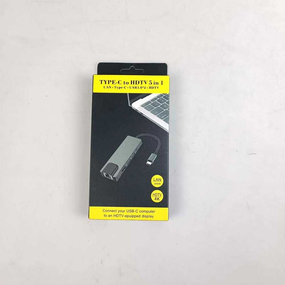 JKMLLM EDUP USB Type C Hub 5 in 1 LAN HDTV ผ่านการชาร์จ - YC-206