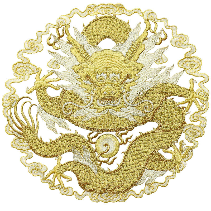 [แพทช์เย็บปักถักร้อย] เย็บปักถักร้อย ทําเอง มังกรทองรอบแพทช์ผ้า กี่เพ้า ชุดแพทช์หลุมตกแต่งแพทช์รูปลอกเสื้อผ้าเย็บปักถักร้อยอุปกรณ์เย็บมือ - รูปที่ 3