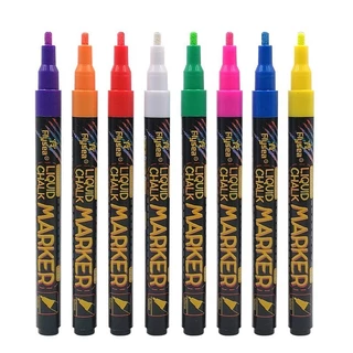 8 ชิ้น ปากกาชอล์กน้ำ ไร้ฝุ่นลบได้ ยกกล่อง8สี ปากกาเขียนกระจก เขียนกระดานดำ ปากกาชอล์คเขียนแก้ว chalk marker