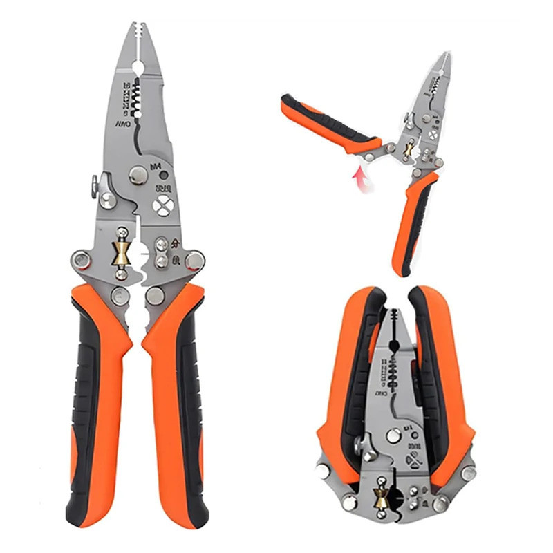 12-In-1 Professional ช่างไฟฟ้าลวดเครื่องมือสาย Wire Stripper เครื่องตัด Crimper อัตโนมัติ Crimping Plier