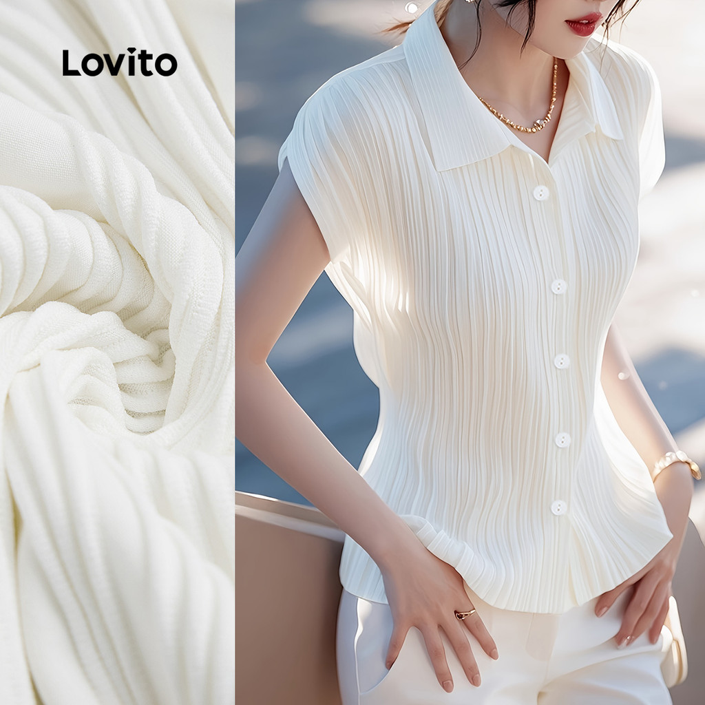 B142-AUG25-AUG25-Knitted Texture Material Short-Sleeved Shirt-BLB142PBD569