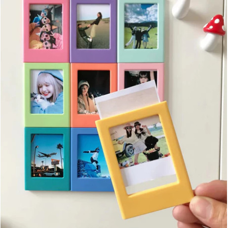 กรอบรูปแม่เหล็ก DIY ตัวต่อ 3 นิ้ว กรอบรูปตั้งโต๊ะ จัดเก็บรูปภาพได้ ใส่รูปภาพได้ มาพร้อมกรอบรูป