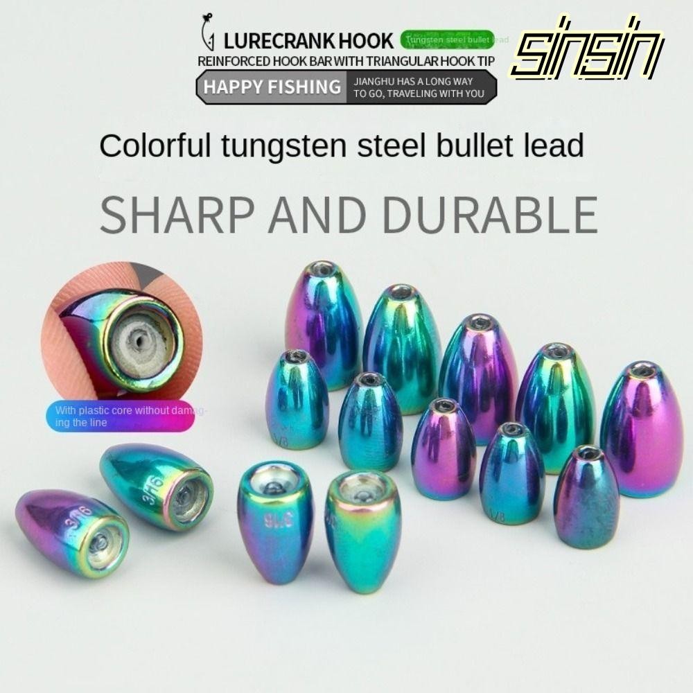 SINSIN เซ็ตตกปลารวมทังสเตน sinker และน้ำหนัก ขนาด 1.8g-21g พร้อม hook connector
