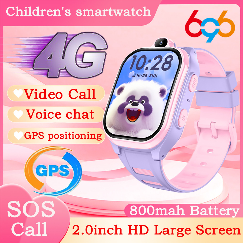 4G สมาร์ทนาฬิกาเด็ก GPS Video Call SOS APP ดาวน์โหลดเด็ก Smartwatch Voice Assistant นาฬิกาโทรศัพท์ V