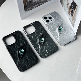 ใหม่ 3D Creative Devils Eye Soft Case สําหรับ iPhone 17 16 15 14 13 12 11 Pro Max 14 15 16 Plus 17 Air สีไฟฟ้าเต็มรูปแบบกระจกหลุมขนาดใหญ่ Anti Falling ฝาครอบ