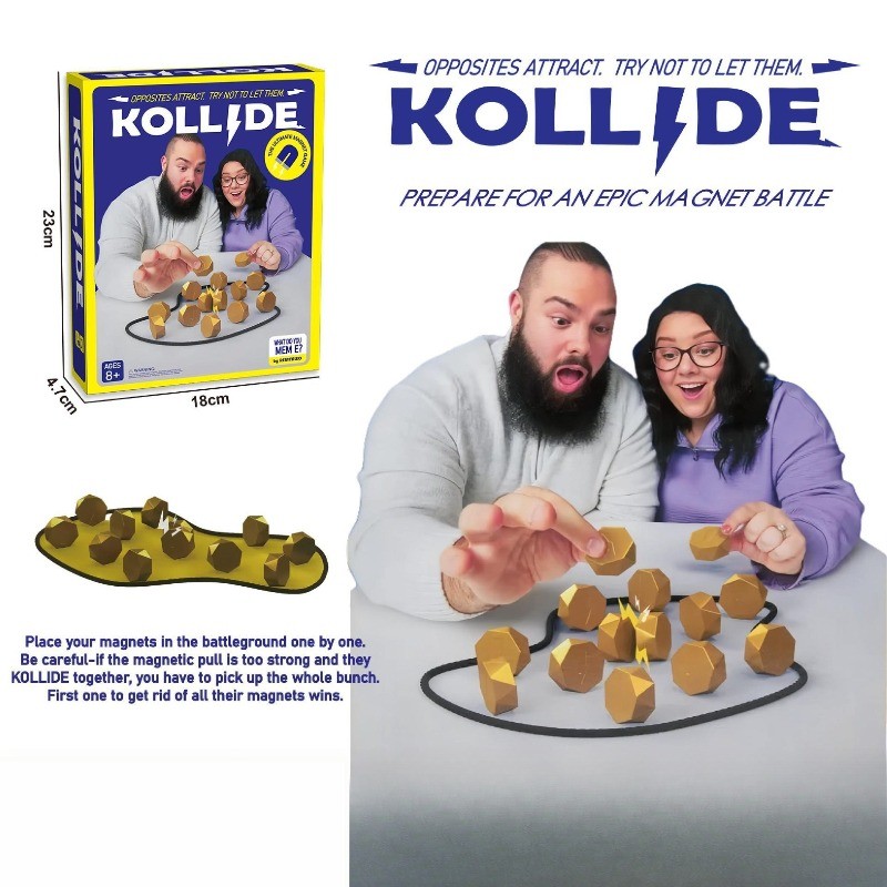 Kollide Magnetic Attraction Game เกมหมากรุกแม่เหล็กตะกร้าอีสเตอร์เกมกระดานกลยุทธ์