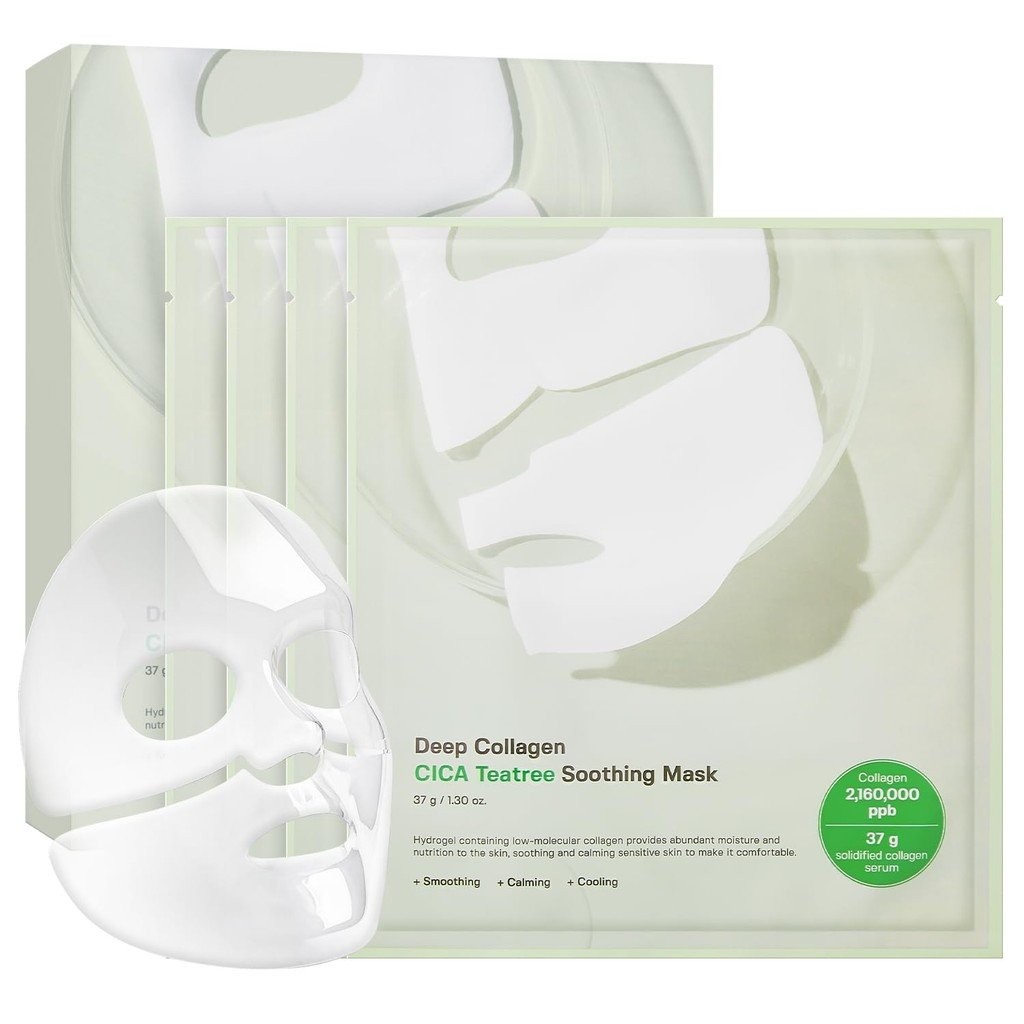 SUNGBOON EDITOR Deep Collagen CICA Tea tree Overnight Mask 37gx4ea | มาส์กหน้าคอลลาเจนแท้พร้อม Tea t