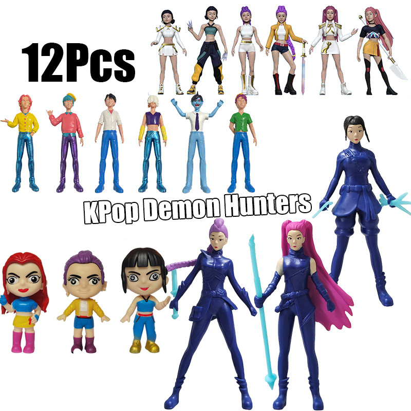 KPop Demon Hunters ของเล่น Zoey Mira Rumi 6 ชิ้นชุดของเล่น Saja Boys HUNTR/X Jinu เด็ก Abby Romance 