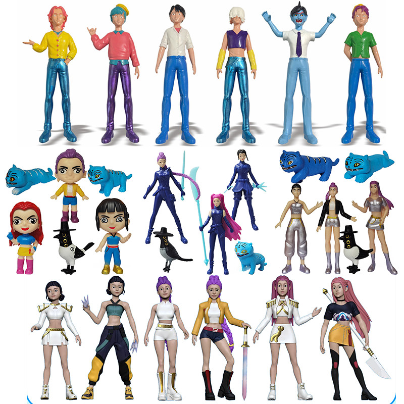 Zoey Mira Rumi 5 ชิ้นชุด KPop Demon Hunters ของเล่น Saja Boys Action Figure HUNTR/X Jinu เด็ก Abby R