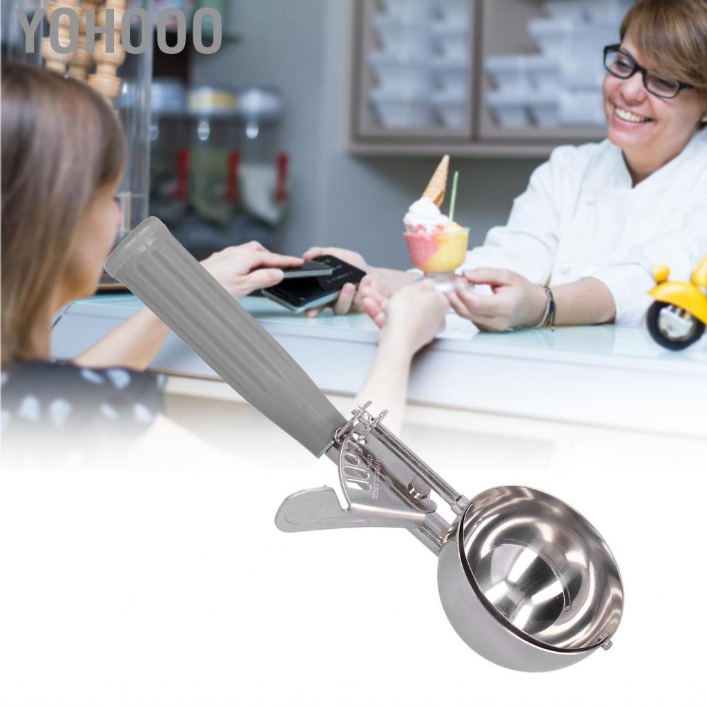 Yohooo ไอศครีมช้อนตักที่จับได้สบายสำหรับ Melon Baller Baking Cookies Dough