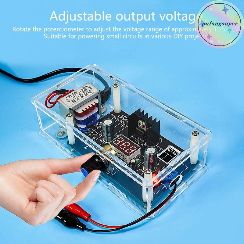 Pufangsuper LM317 แหล่งจ่ายไฟแบบปรับได้ DIY ชุดควบคุมแหล่งจ่ายไฟโมดูลแรงดันไฟฟ้าส่วนประกอบเชื่อมการผ