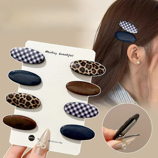 คลิปผมเสือดาวทรงกลม Hairpin ตกแต่งผมแบบBB Barrettes