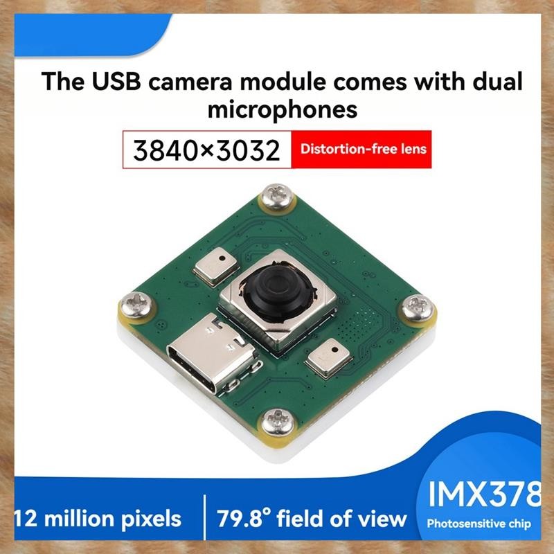[KYG] 12MP IMX378 โมดูลกล้อง USB 3840X3032 97.8° กล้อง FOV พร้อมไมโครโฟนคู่สําหรับ 5 RDK