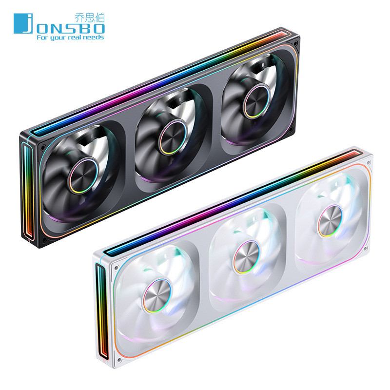 乔思伯ZA120/240/360连体积木风扇ARGB同步风扇12CM四面千层镜
