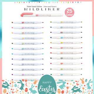 มีสีใหม่ ปากกาเน้นข้อความ Mildliner แบบแยกแท่ง และชุดเซ็ต 5 สี