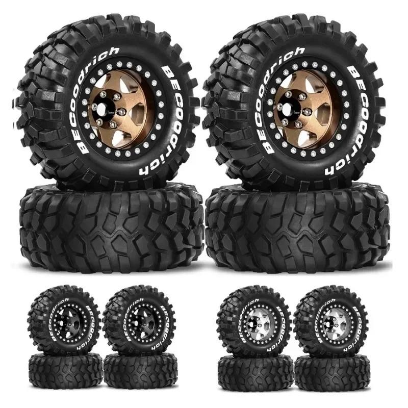 4pcs 95 มม.โลหะ 1.9 "จานลึก Beadlock ล้อขอบยางชุดสําหรับ 1/10 RC Crawler รถ MJX H12Y R260