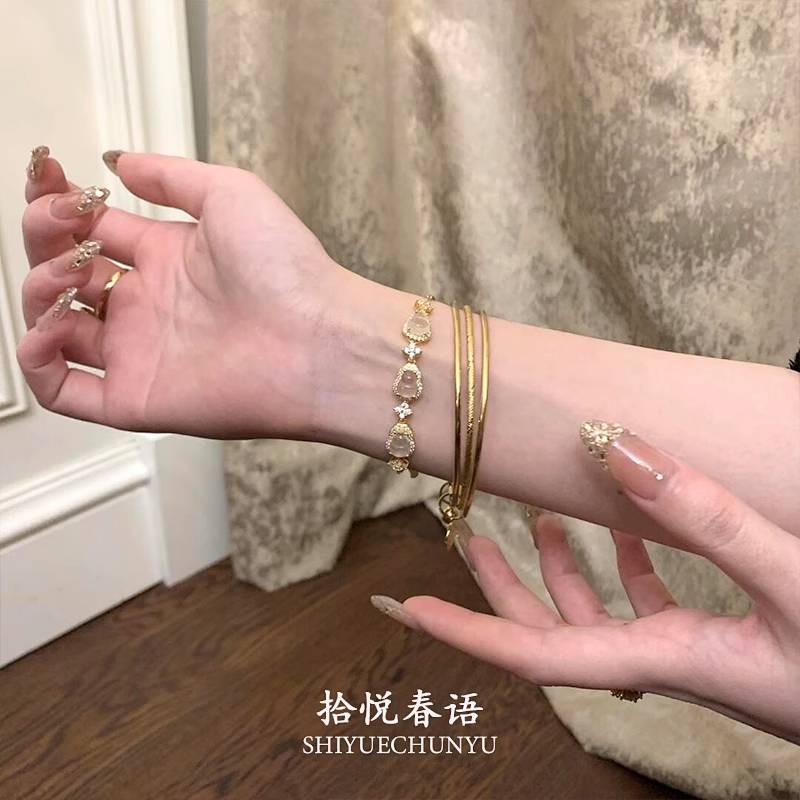 [Jincai Fulu] Chinese Clear Gourd Bracelet Exquisite Expensive Light Luxury Design Bracelet Fashion 