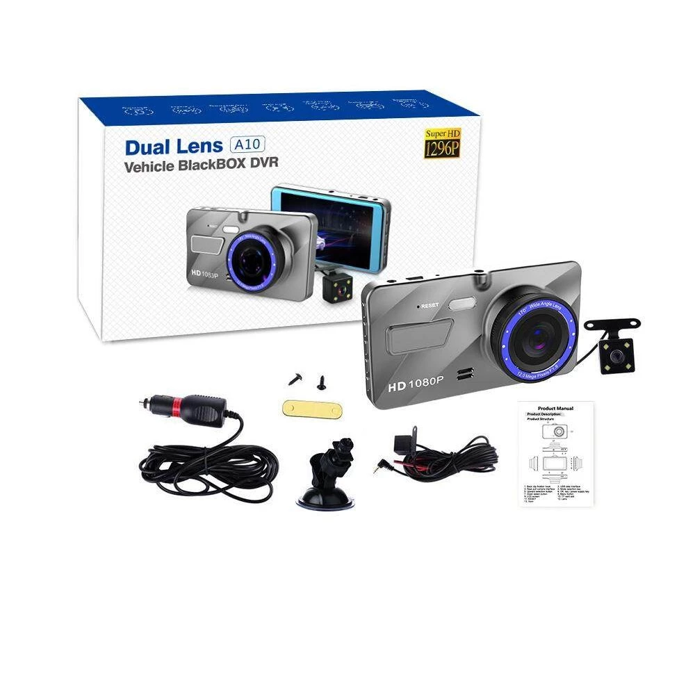 【พร้อมส่ง】กล้องติดรถยนต์ 2กล้อง หน้า+หลัง Full HD WDR 4.0" IPS screen 1296P ชัดในโหมดกลางคืน ของแท้ 100% Car Camera thumbnail 10