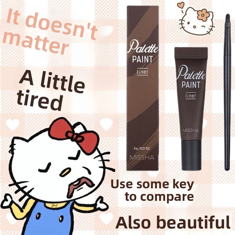 Missha Eyeliner Liquid Eyeliner Pen Natural Long-lasting Smudge-proof with Brush Natural Brown