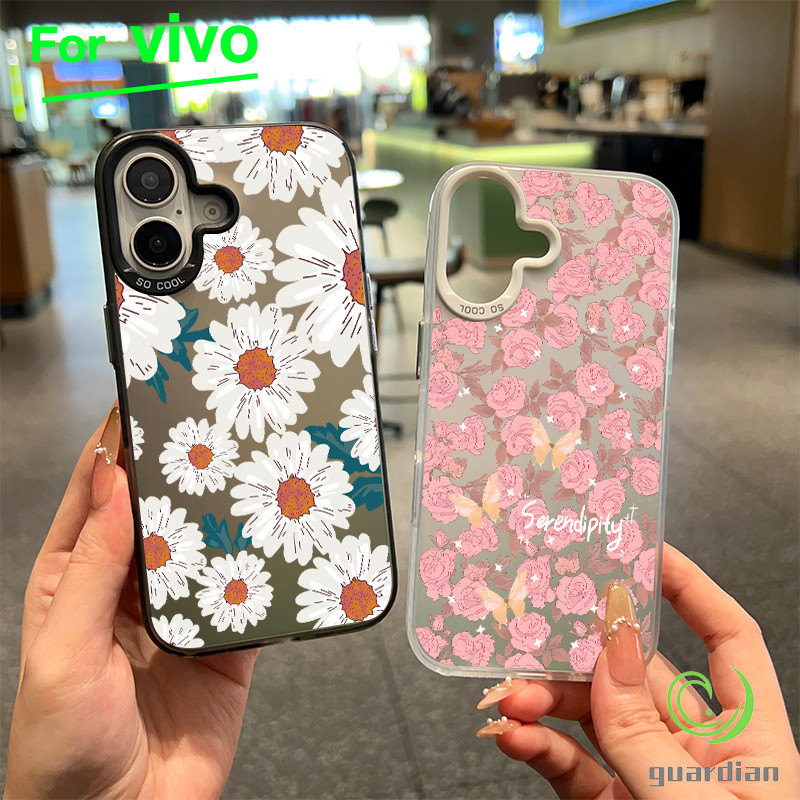 For Vivo เคส Y200 Y20 Y20s Y12s Y12A ดอกไม้สีชมพู Y17 Y12 Y15 Y11 Y12i Y15A โทรศัพท์วิโว่ V40 V40PRO Y18 Y18s Y18E