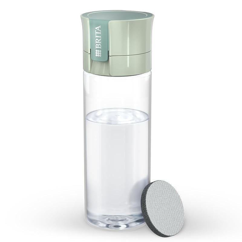 Brita Water Filter Bottle - Water Bottle, PFOS/PFOA Tested, My Bottle, Light Green, Set of 2, 600ml,
