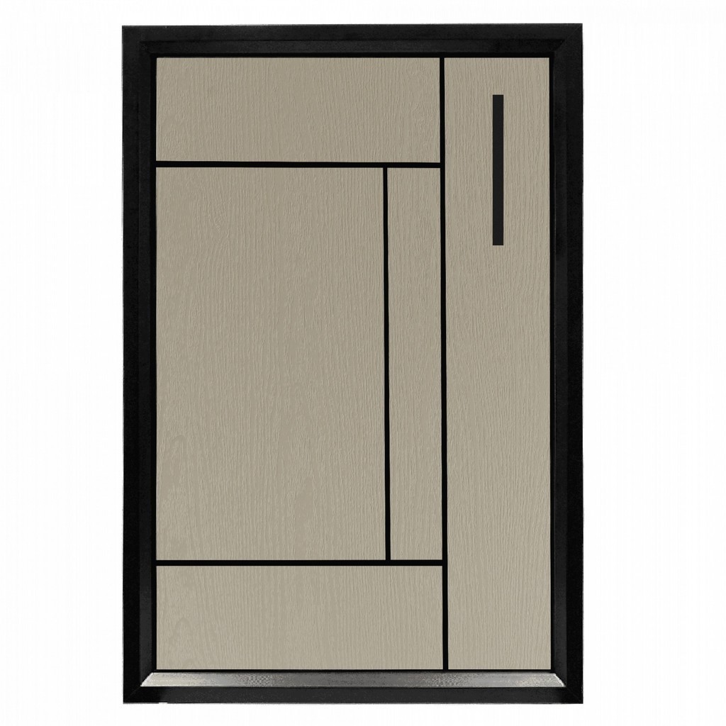 Changdee ประตู ECO CLOSE บานซิงค์เดี่ยว UPVC LABARIS  ขนาด  44x64 ซม. สีเบจ สินค้าดีมีคุณภาพ*