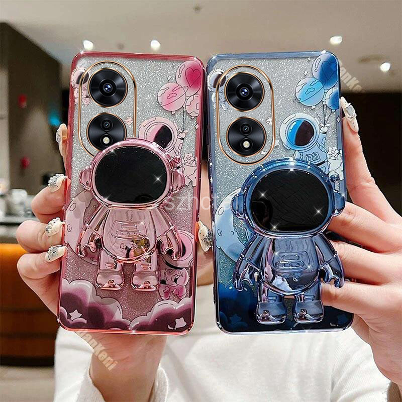 เคส Oppo A17 A38 A18 A98 A17K A58 A78 A77S A77 4G 5G A96 A95 A57 A76 A74 4G 5G 2022 ใหม่ นักบินอวกาศ ความคิดสร้างสรรค์ พื้นผิวลอย นักบินอวกาศ วงเล็บ เคสโทรศัพท์มือถือ ฝาครอบ