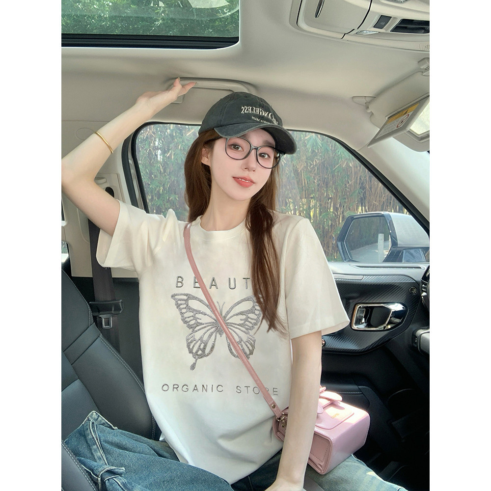 (จัดส่งตลอด 24 ชั่วโมง）Angle Official เสื้อยืดแขนสั้นลวดลายเรียบง่าย เสื้อผ้าคอตตอนใส่สบาย พร้อมส่ง