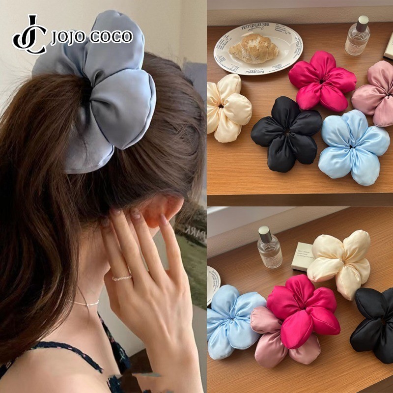 Jojo COCO ขนมปังดอกไม้ลําไส้ใหญ่ผม Tie เกาหลีสูงแฟชั่นผู้หญิงทุกวัน Scrunchies อุปกรณ์เสริม