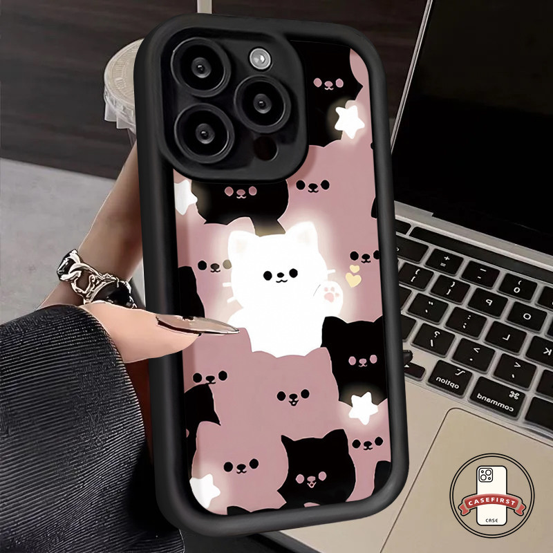 คู่รักการ์ตูนแมวน่ารักเคส Tpu อ่อนสำหรับ Realme C53 C21 C11 C51 C35 C25 C55 C67 C12 8i 7i 11 5 6i 5i C15 C20 C25Y C30 ราคา ถูกที่สุด ดีลบีเคเค แกลเลอรีภาพที่ 4