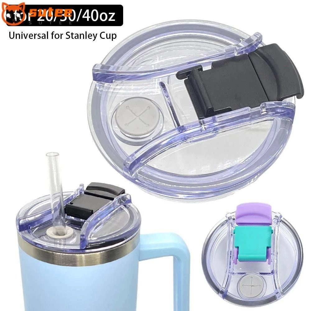 Sutee 1 ชิ้นถ้วยแก้ว, 20/30/40 ออนซ์ Splash Proof ฝาครอบขวด, สําหรับถ้วยพร้อมที่จับ Multicolor Themos Tumbler ฝาพลาสติก