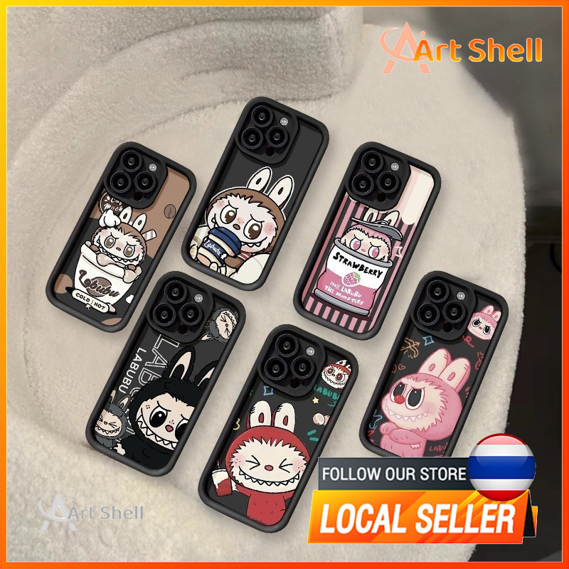 การ์ตูนน่ารัก Pop Mart Labubu เคสนิ่มใสสำหรับ for iPhone 11 12 13 14 15 Pro Max 15 8 7 6s 14 6 Plus XR X XS Max SE 2020
